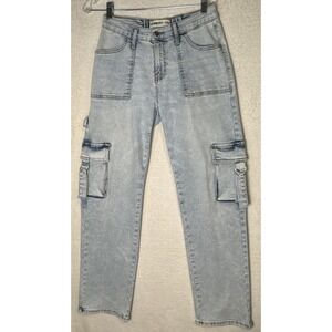 LoveGen Jeans Womens Size 5/28 GenZ Streetwear Light color and Soft Denim Cargo